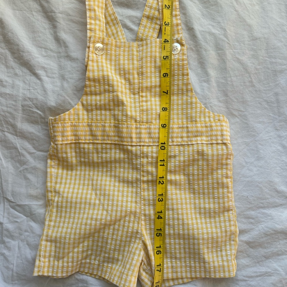 Vintage Healthtex Yellow Checkered Kids Shortall